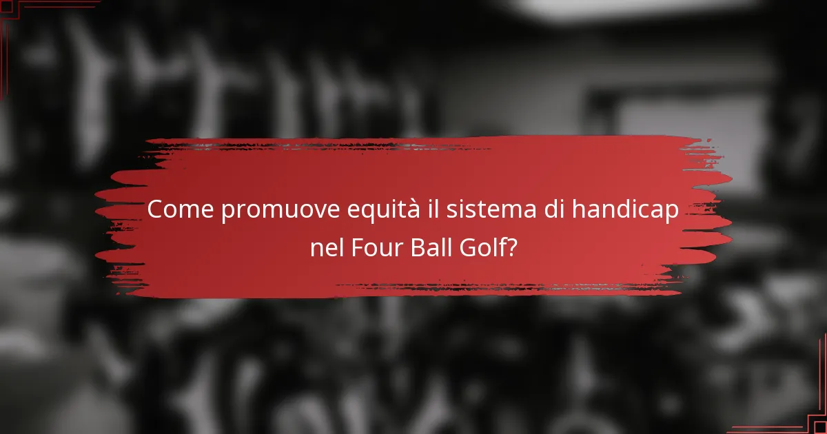 Come promuove equità il sistema di handicap nel Four Ball Golf?
