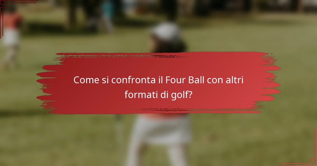 Come si confronta il Four Ball con altri formati di golf?