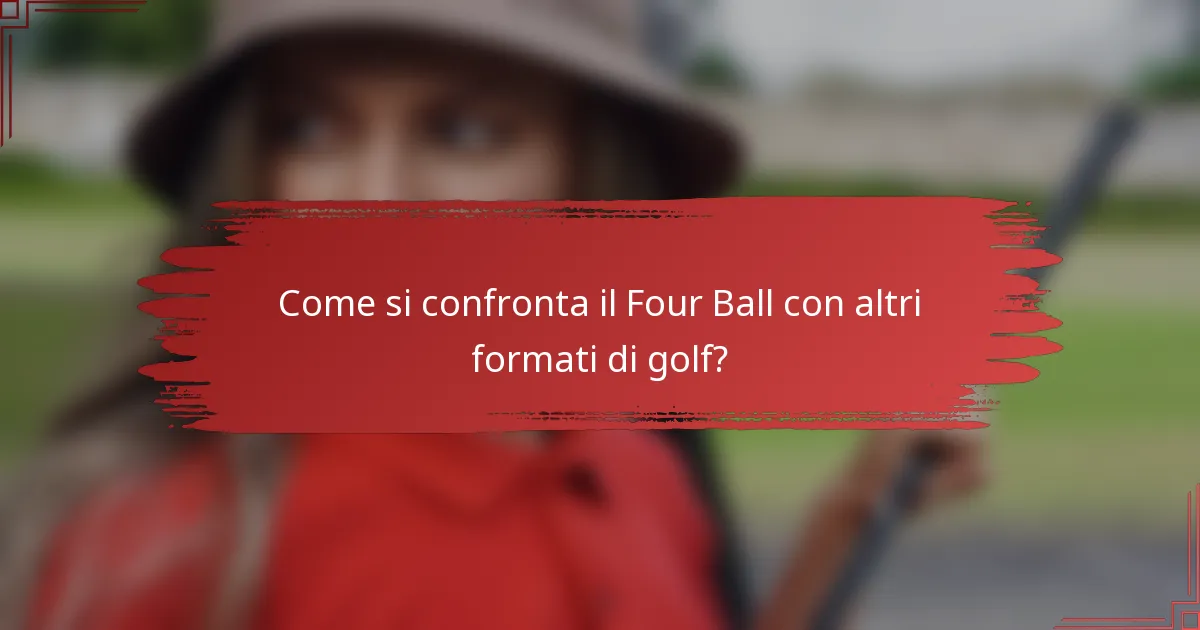 Come si confronta il Four Ball con altri formati di golf?