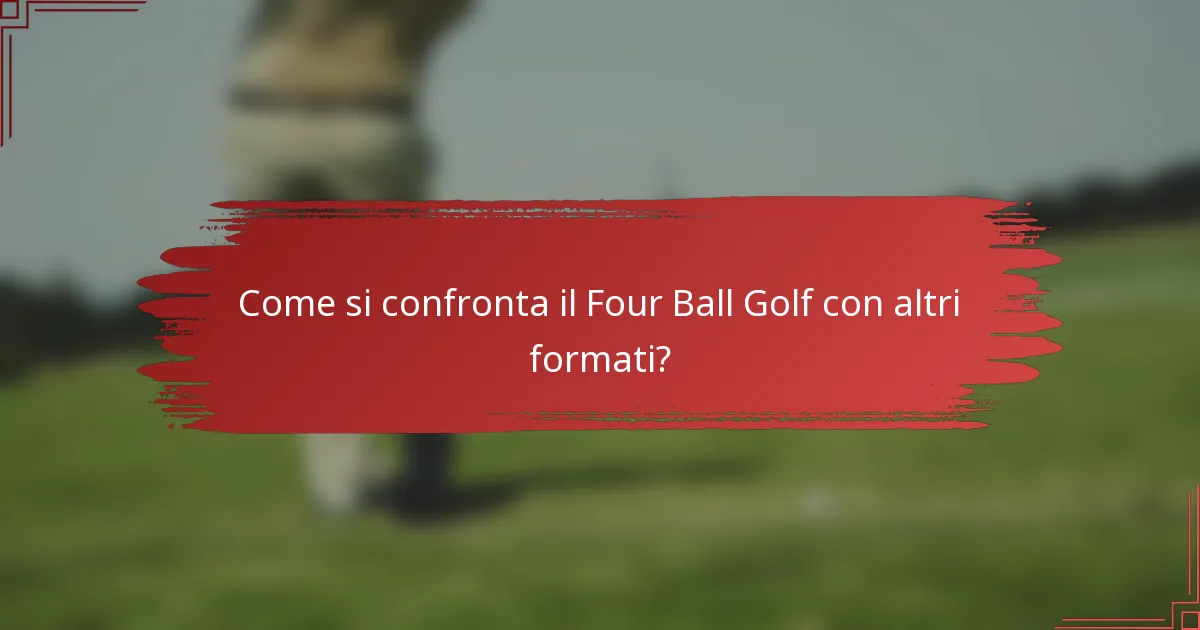 Come si confronta il Four Ball Golf con altri formati?