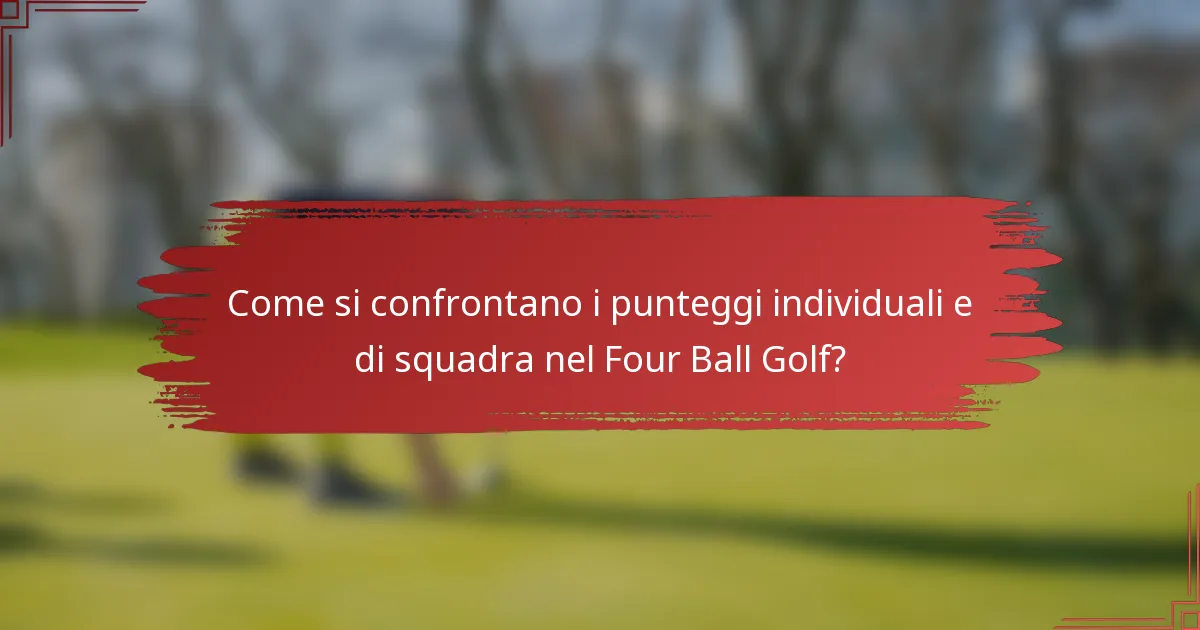 Come si confrontano i punteggi individuali e di squadra nel Four Ball Golf?