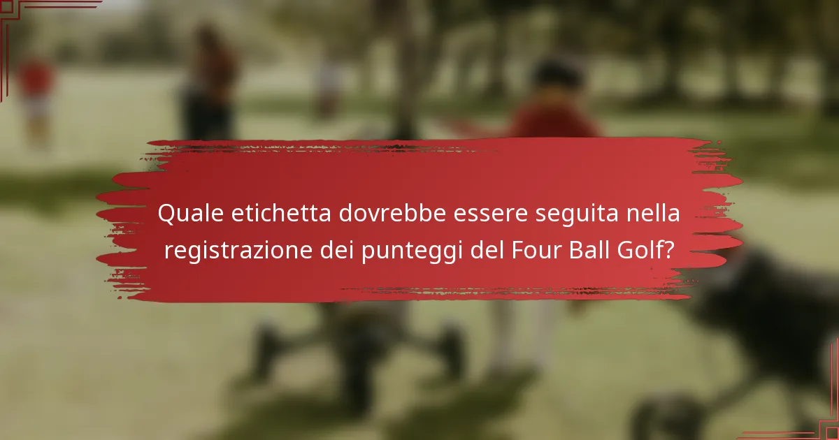 Quale etichetta dovrebbe essere seguita nella registrazione dei punteggi del Four Ball Golf?