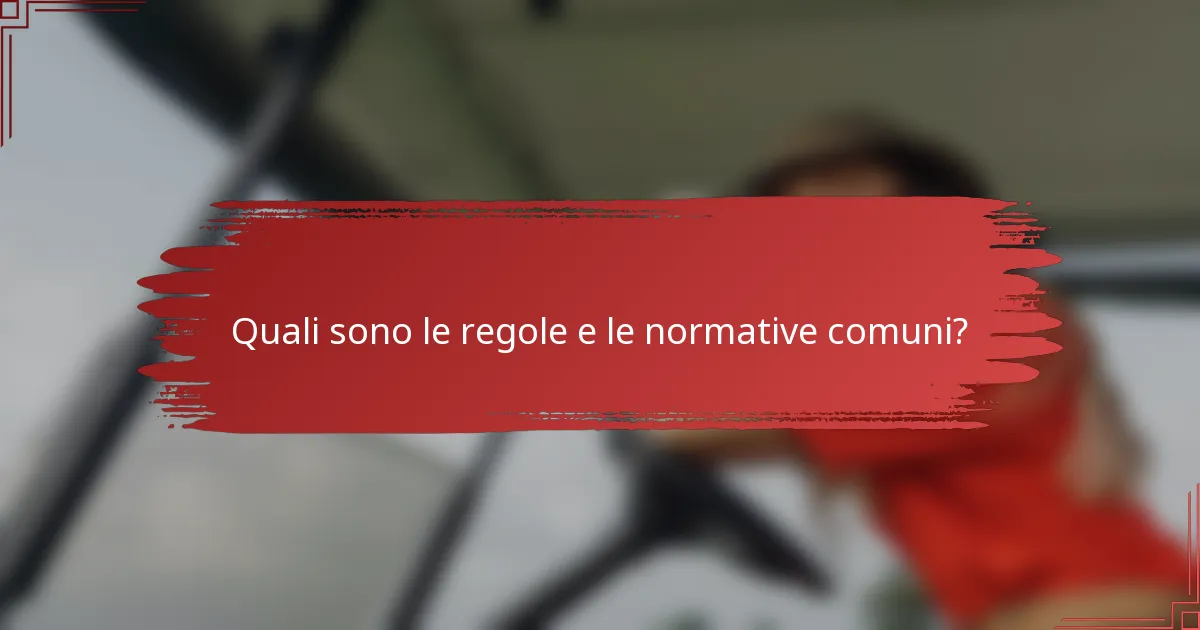 Quali sono le regole e le normative comuni?